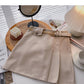 Small design retro chain high waist A-line skirt with belt  5458