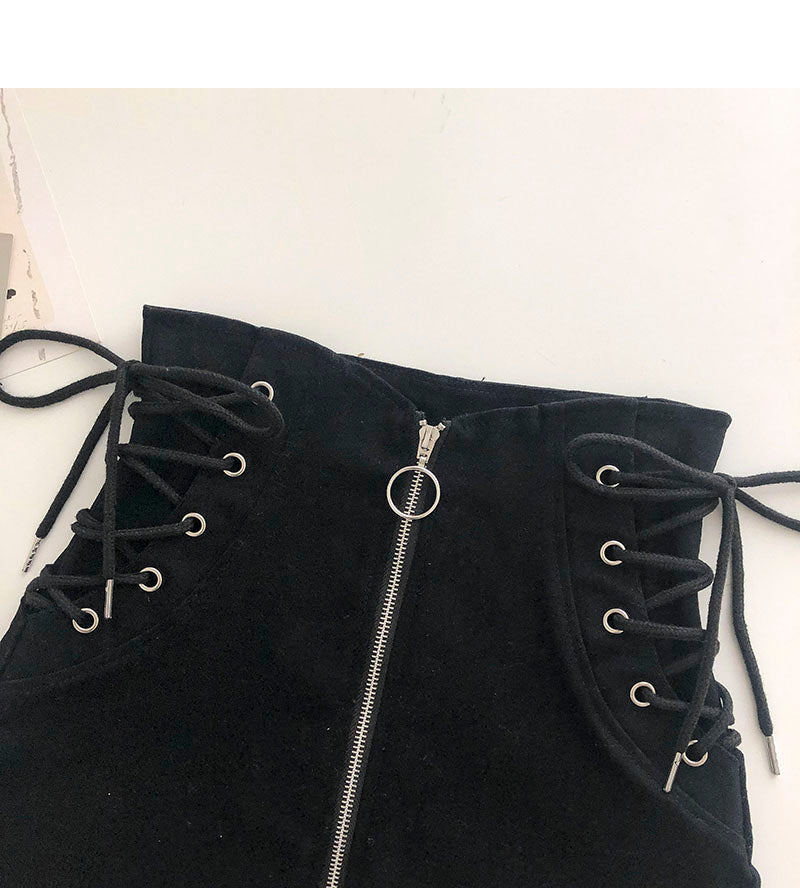 The new side strap design feels thin, high waist zipper a-bag hip skirt  5336