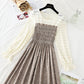 Lace stitched Chiffon Floral Dress  4756