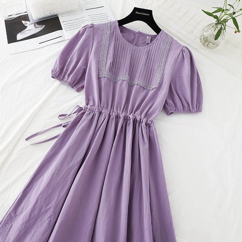 Neues feenhaftes Super-Xiansen-Vintage-Kleid mit Taillenverschluss 4517