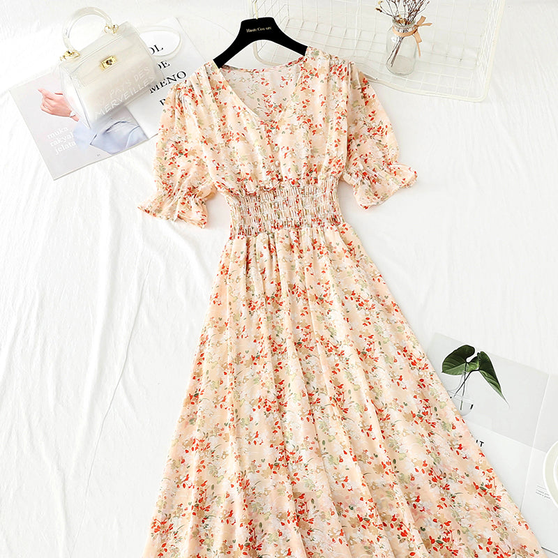 French gentle wind first love sweet floral skirt  4879