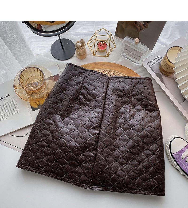 New Korean retro fashion slim A-line skirt  5556