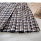 Aging Hong Kong style retro contrast checkered high waist A-line skirt  5475