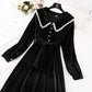 French retro golden velvet dress super xiansen long skirt  4499
