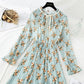 Retro floral Platycodon grandiflorum skirt fairy super xiansen series  3841