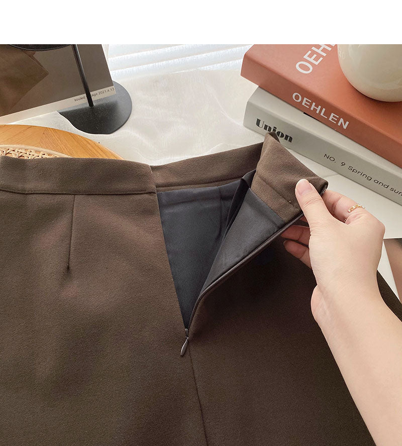 Schlichtes und personalisiertes Design, Mode-Split A-förmiger Rock mit hoher Taille 5555