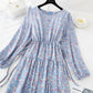 The waist is slim, retro, gentle, wind and snow spinning long skirt  3847