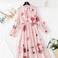 Retro broken flower fairy super fairy series bottomed long skirt  4003