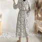 Retro High Waist over knee thin Chiffon Dress  3882