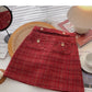 Bright silk tweed short skirt high waist A-line skirt  5311