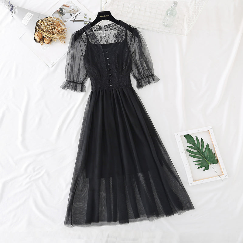 Die neue Taille ist schmal und sanftes Windnetzkleid 4392