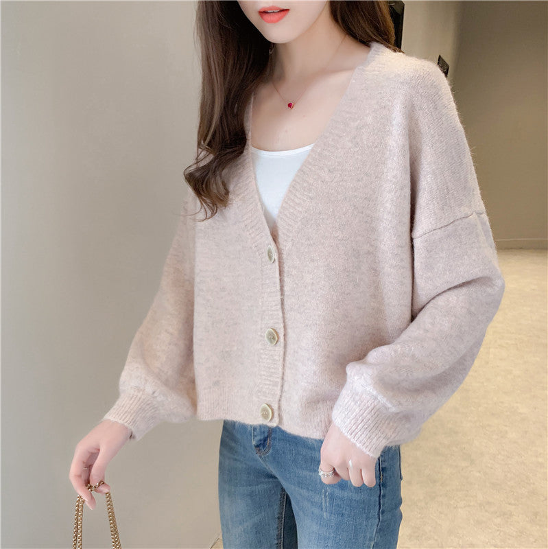 Small fresh knitted cardigan foreign coat  5269