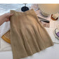 Simple little man versatile pleated high waist A-line skirt  5468