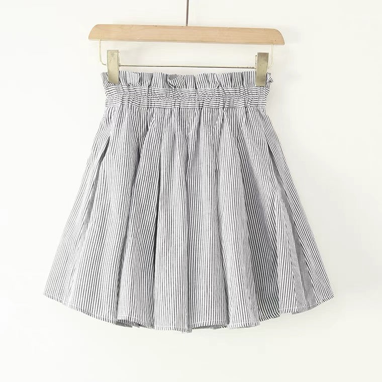 Exportiert nach Japan Single, neuer Stil, Rock mit hoher Taille, Faltenrock, Frühling und Sommer, Rock in A-Linie aus Baumwolle, JK-Regenschirmrock, adretter Rock 3609 
