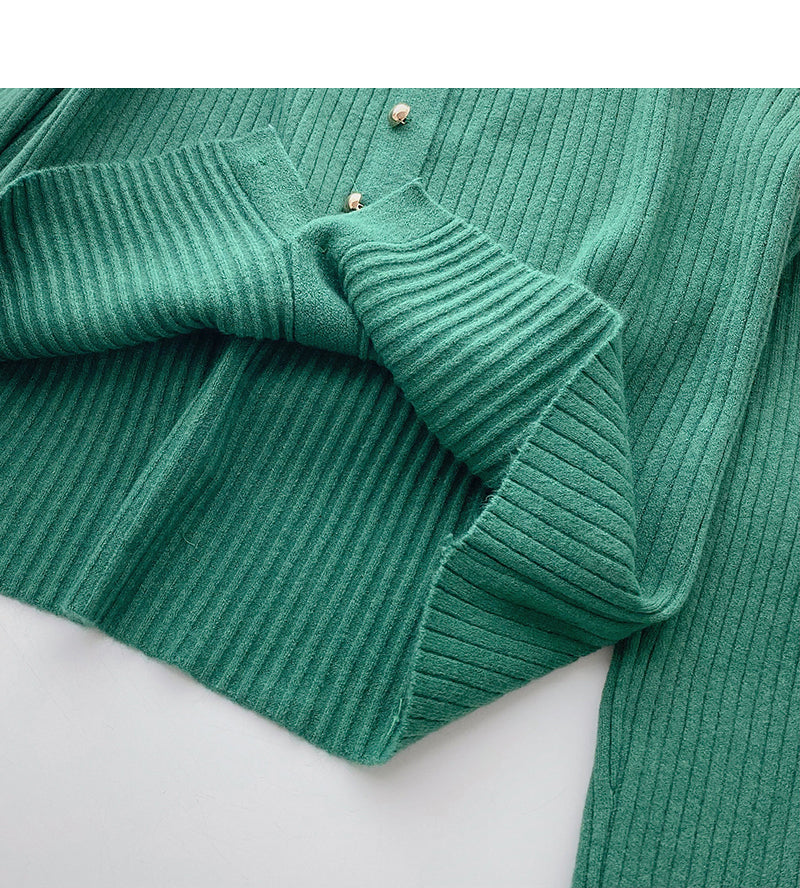 Long sleeve Pullover small square neck sweater  6636