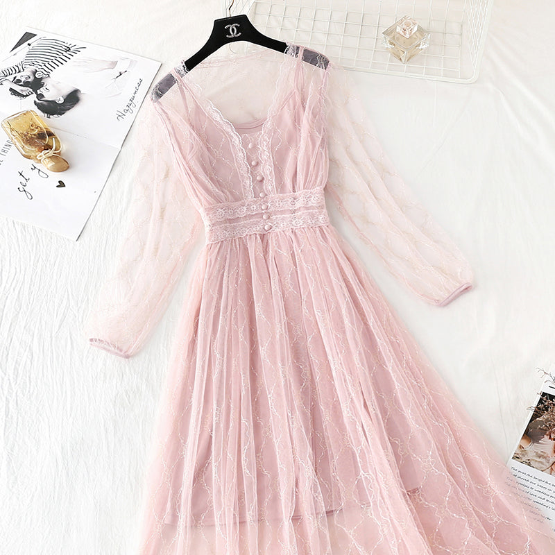 Gauze dress fairy super xiansen temperament  4387