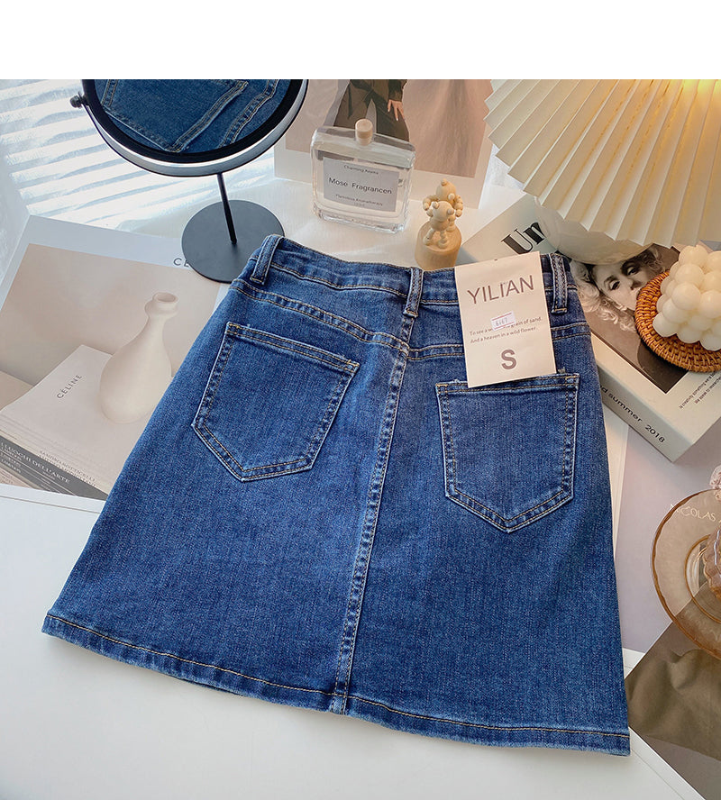 Retro and versatile high waist skirt  5638