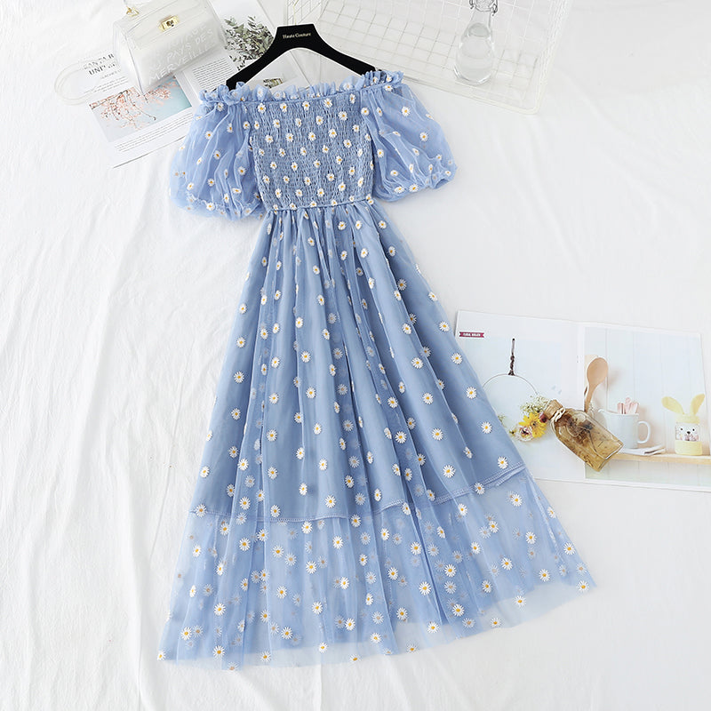 New off shoulder French Vintage Goddess Dress  4393