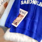 Klein Blue loose hooded sweater sweater  5076