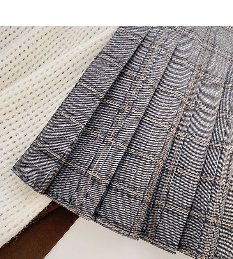 Slim and slim design lattice high waist A-line skirt  5485
