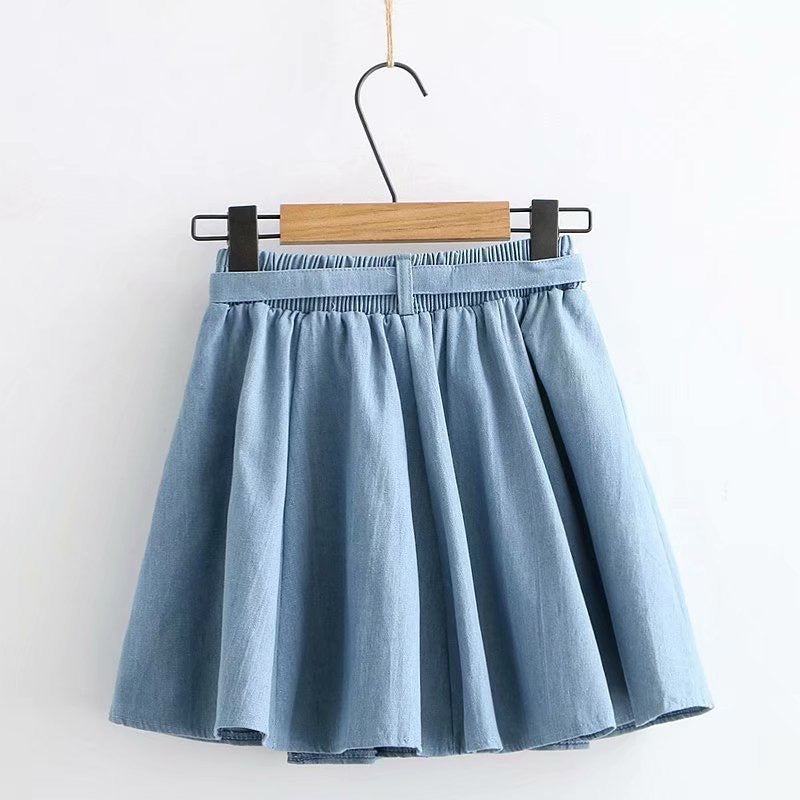 New style, sweet, little fresh denim skirt, students elastic-waisted MINI skirt  3613