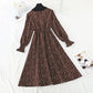 New medium length thick waist slim retro dress  4745
