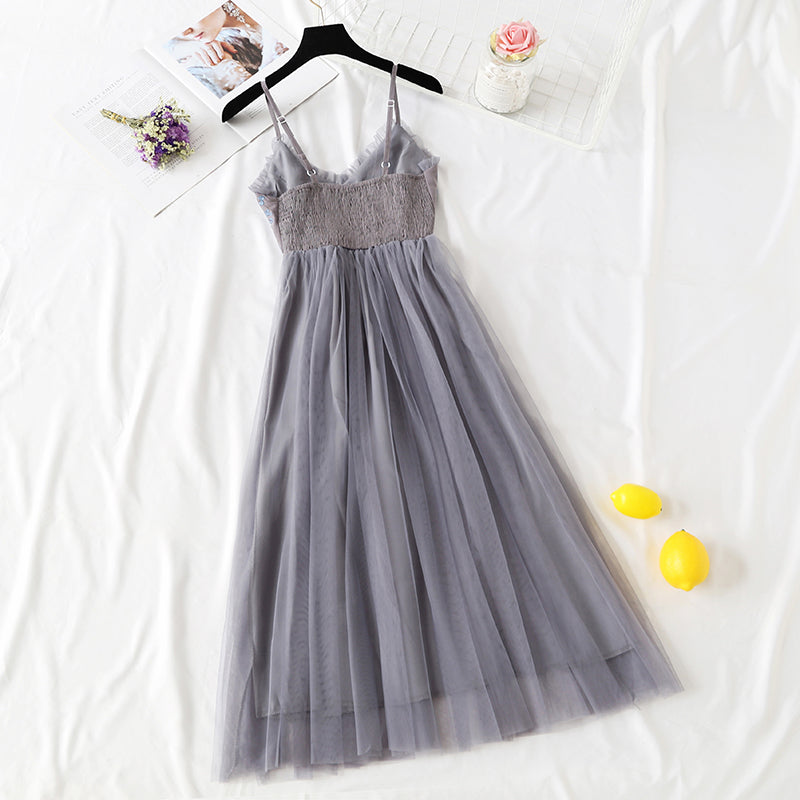 Popular super xiansen embroidered mesh skirt  4099