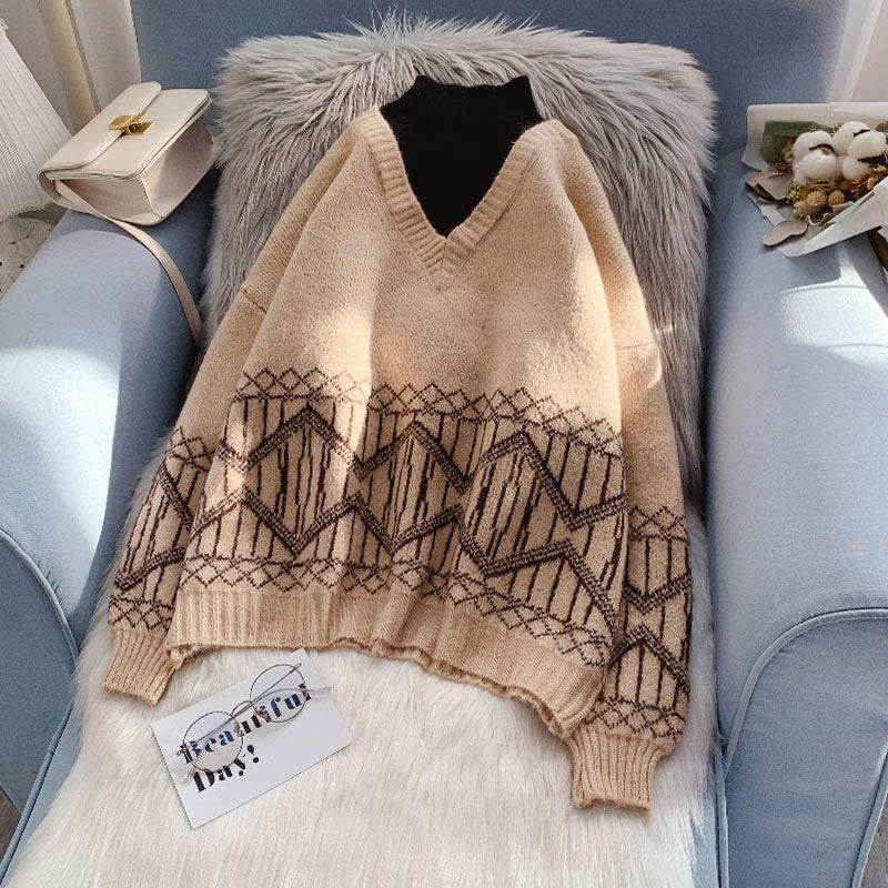 Gefälschte zwei hochgeschlossene Pullover und Tops im ausländischen Stil 4937