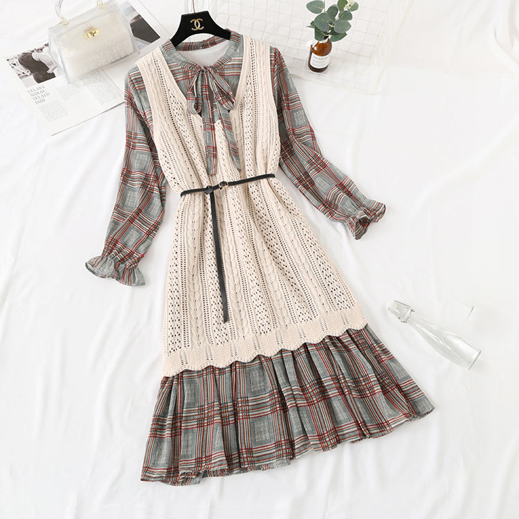 Fashion Netzkleid aus rotem Chiffonboden für Damen 3865