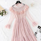 Ruffle pleated French super xiansen mesh dress  3806