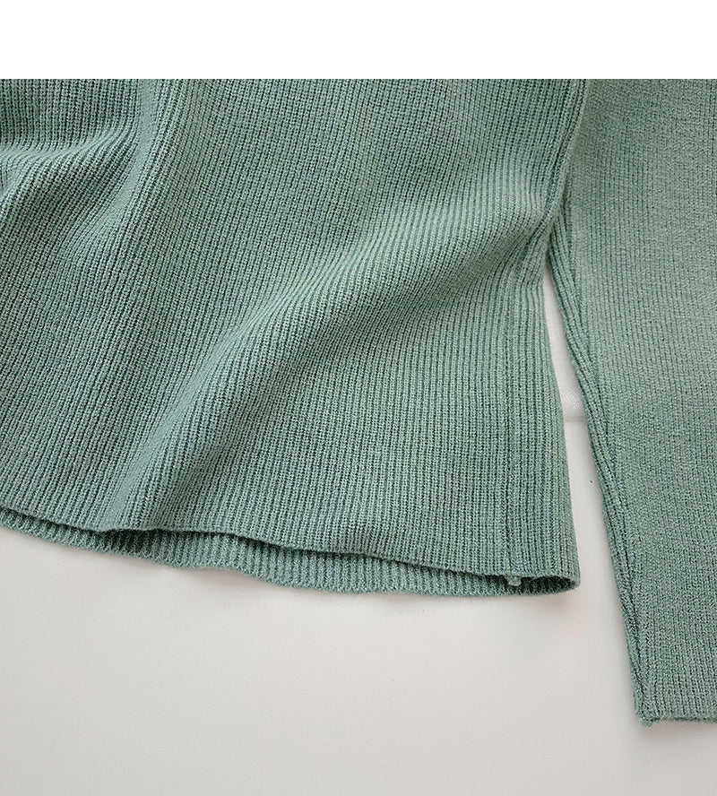 Knit bottomed shirt with slim fit top inside  6567
