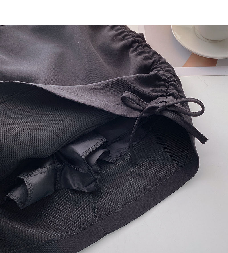 High waist drawcord strap design Hip Wrap Skirt  5280