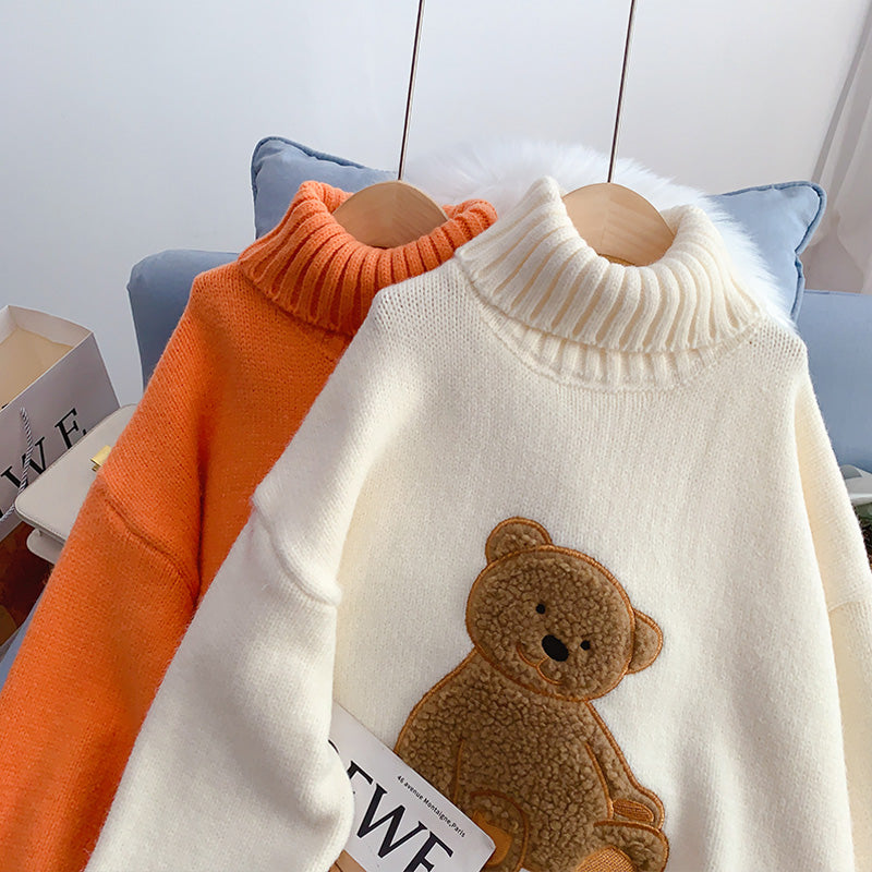 Cartoon Bear Lazy Wind Pullover im ausländischen Stil 5238