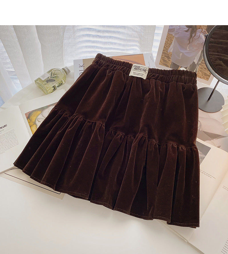 Nouvelle jupe plissée taille haute à la mode coréenne 5477