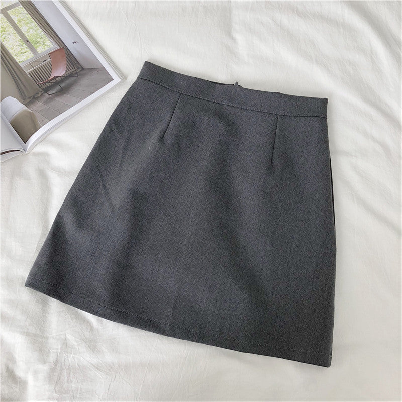 Solid color high waisted suit A-line skirt anti tarnish  5321