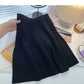 Knitted skirt, versatile pleated high waist A-line skirt  5339
