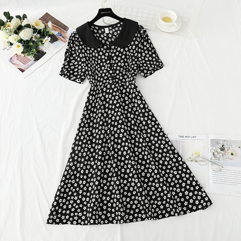 French waist closing chiffon skirt temperament skirt  4276