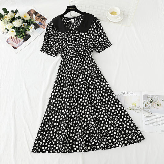 French waist closing chiffon skirt temperament skirt  4276
