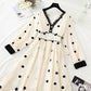Wave point dress, celebrity temperament, lace stitching  4743