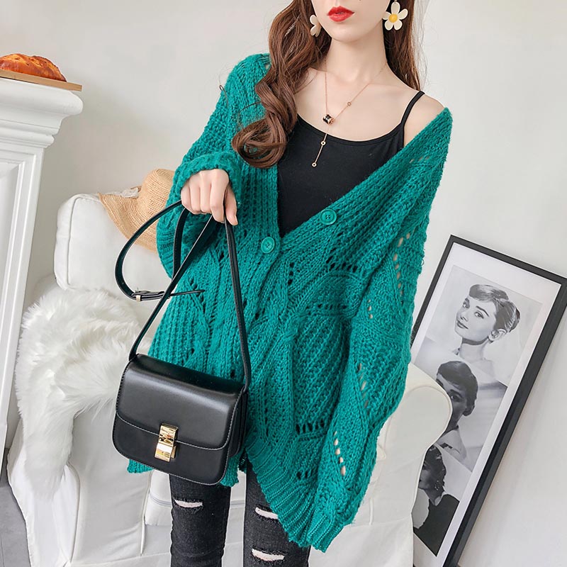 Korean loose hollow out sweater coat 4909