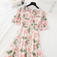 French Vintage chiffon dress with slim waist  4671