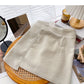 High waist irregular tweed skirt sweet solid color  5354