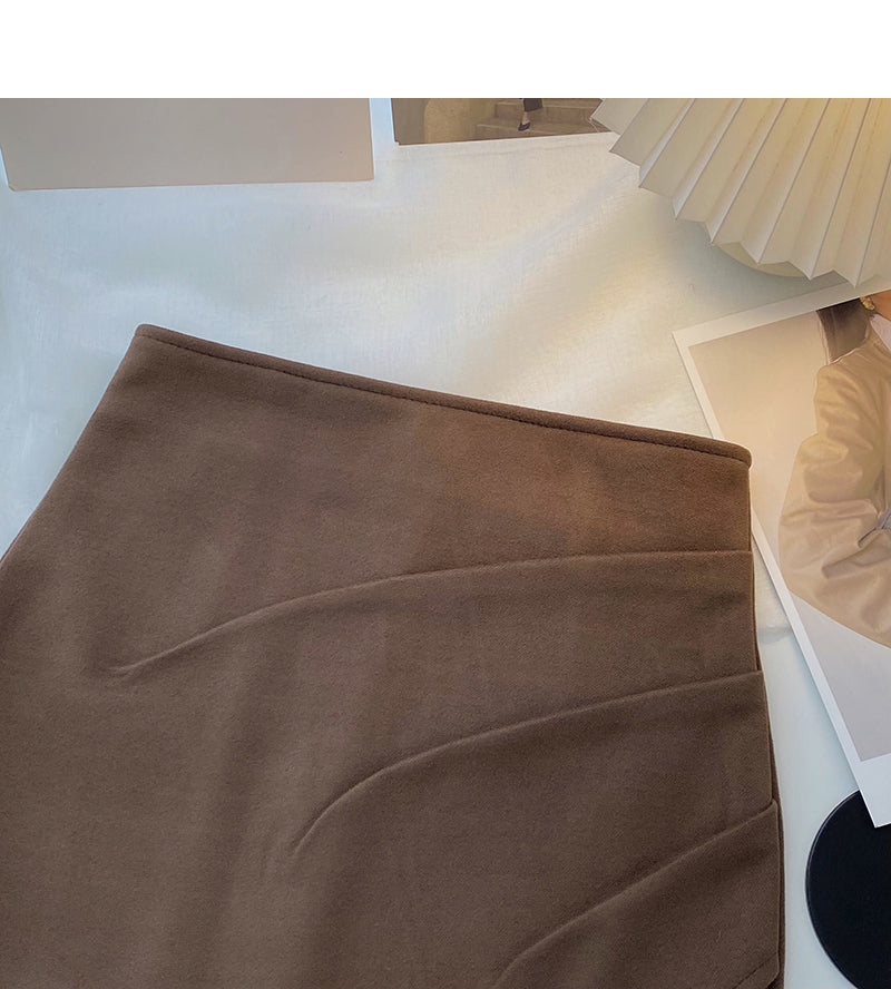 Personalized irregular design wrinkled High Waist Hip Wrap Skirt  5306
