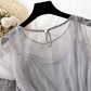 French fairy flower gauze suspender skirt  3728