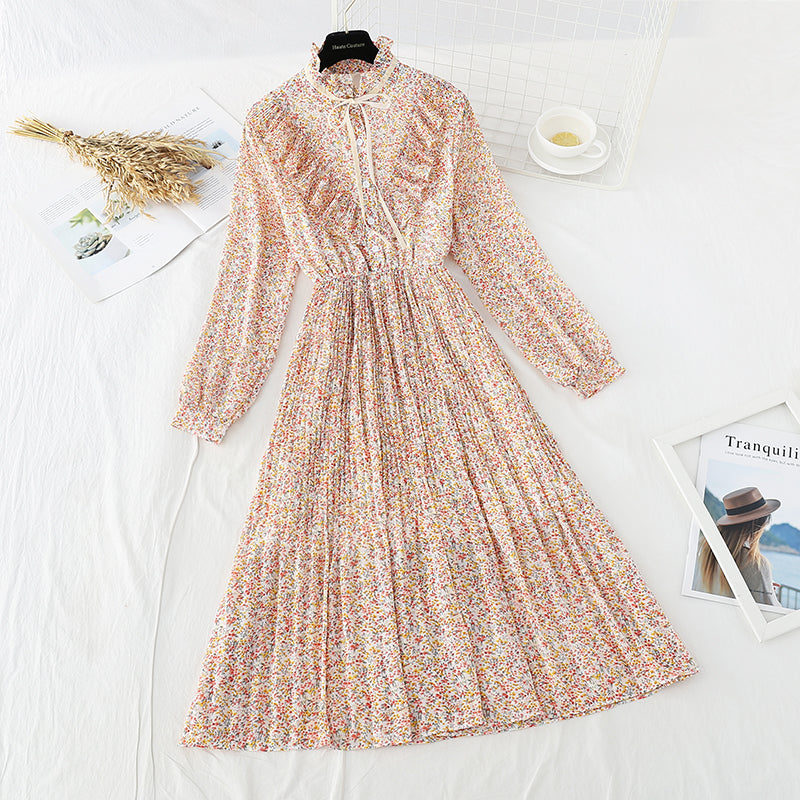 The new waist is slim. Chiffon pleated skirt  3846
