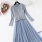 Little fragrant wind fairy suspender bottomed skirt suit  4357