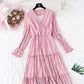 Chiffon schmaler Retro-Faltenrock mittellang 3995