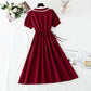 French retro cotton linen dress  4267