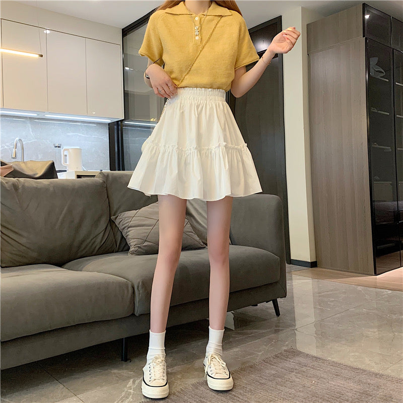 high-waisted versatile A-line skirt  3646