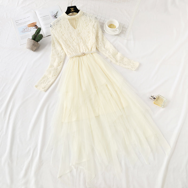 French minority lace dress women's French Retro  4366